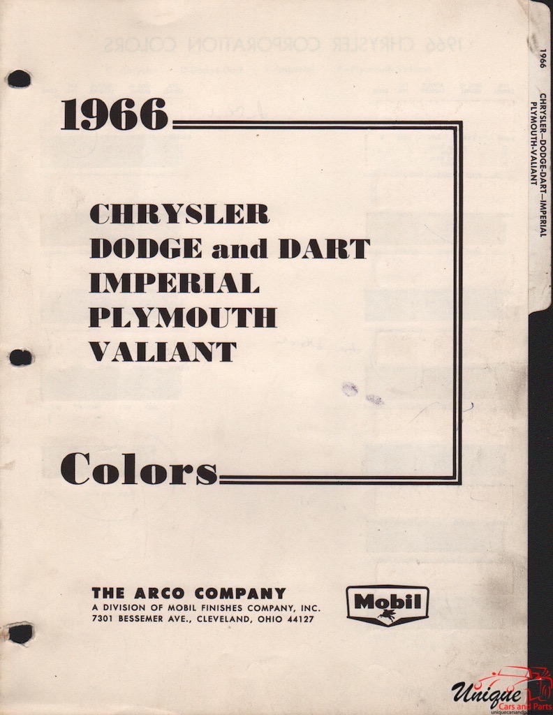 1966 Chrysler Paint Charts Arco 1